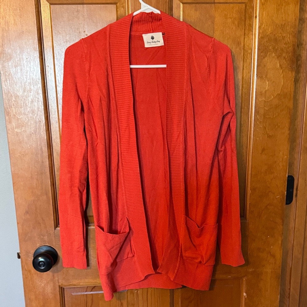 Coral Open-Front Women's Cardigan Sweater